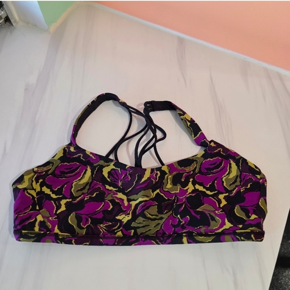 Lululemon Athletica Free To Be Zen 8 Purple and Green Sports Bra Medium Support - Picture 4 of 14